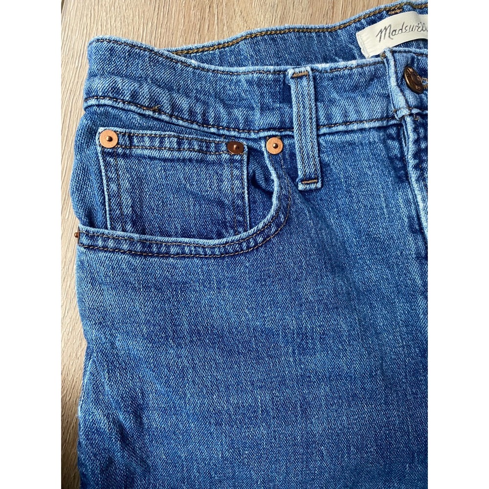 Madewell Perfect Vintage Jeans Womens 27 Blue High Rise Straight Raw Hem - Picture 5 of 9